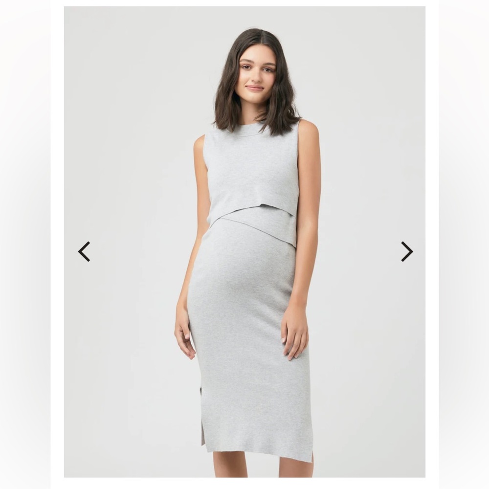 RIPE LAYERED SWEATER KNIT MATERNITY & NURSING DRESS M
